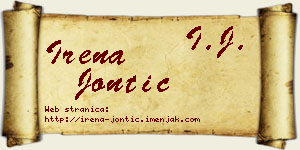 Irena Jontić vizit kartica